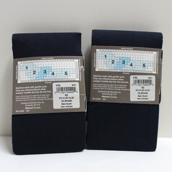 2 Pair Secret Treasures Women's Control Top Size 3 Navy Blue Tights - Picture 2 of 11